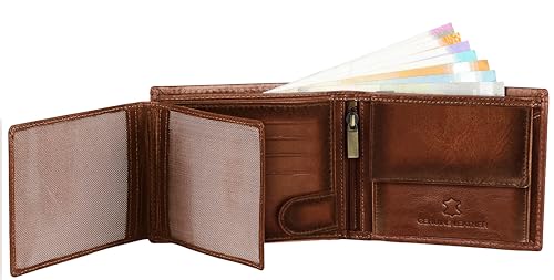 Image of WildHorn Rfid Protected Leather Wallets For Men I 9 Card Slots I 2 Currency & Secret Compartments I 1 Zipper & 3 Id Card Slots, Tan