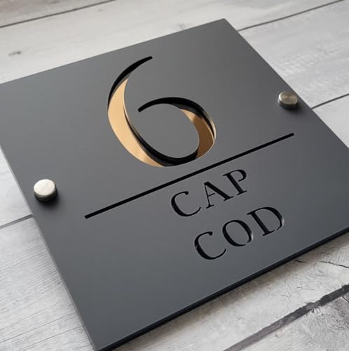 Plaque d'adresse murale personnalisée en acrylique 3D 30x30 cm pour extérieur