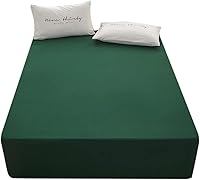 rushrushlulu Queen Fitted Sheet Deep Pocket 15" - Soft Breathable Microfiber, 360° Elastic Fit, Easy Care - Dark Green