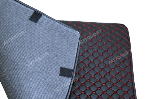 Image of Auto Soft Premium 7D Car Boot Mat for Fronx ? Full Coverage Waterproof & Custom fitted car trunk /boot /dicky base mat ? Durable & Washable Leatherette fronx boot mat ? Diamond Cut Anti-Slip Trunk Liner
