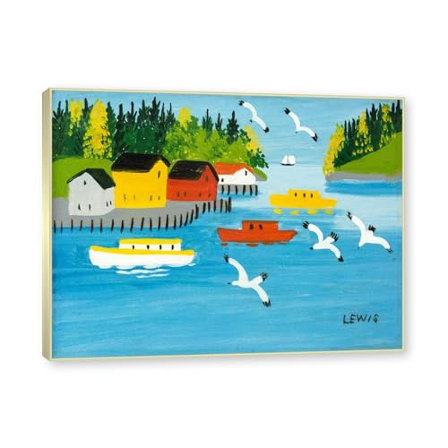 Impression sur toile Maud Lewis de qualité musée cadre champagne