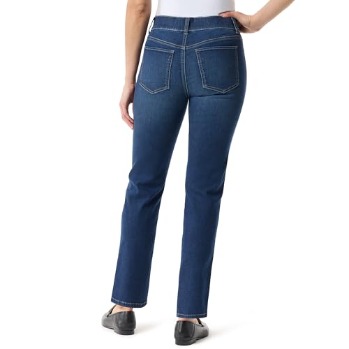 Image of Gloria Vanderbilt Womens Shape Effect Pull on High Rise Straight Leg Jean Standard