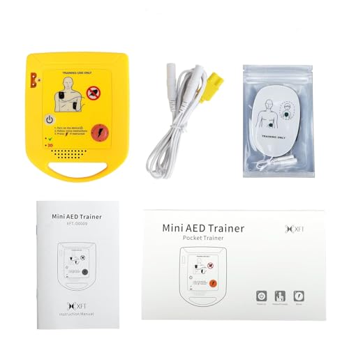 Mini AED Trainer XFT Portable AED Training Kit Essentials AED Training Device in English for Defibrillator Trainee Beginner (XFT-D0009)