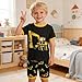 Akyzic Boy Short Pajamas Toddler Excavator jammies Pjs for Baby Boys Cotton Summer Sleepwear Sets 2 Piece kids Clothes 3-10T yellow track-6327-6T