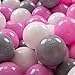 Produktbild KiddyMoon 200  7Cm Kinder Bälle Spielbälle Für Bällebad Baby Plastikbälle Made In EU, Grau/Weiß/Rosa