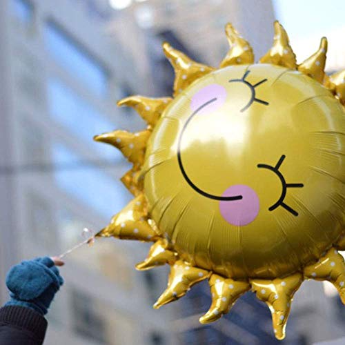 Haiops Sun Flower Foil Balloons Smiley Sunshine Sun Aluminum Balloon Birthday Wedding Decoration 26 Inch, 5 Pcs #TOP6