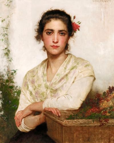 Impression d'affiches haut de gamme Bouguereau Le vendeur de fleurs grand format