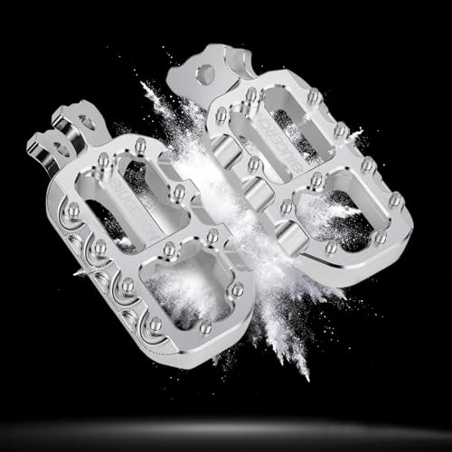 BIUGERCN Dirt Bike Foot Pegs Forging & CNC Aluminum Alloy Foot Pedal Rest Footpegs for Surron Light Bee X and S/E Ride Pro SS/XR150L/CRF150F/CRF250F/X160/X260/79Bike Falcon Pro Falcon GT-Silver