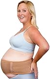 Maternity Belt, Pregnancy Support Abdominal Abdomen - #1 Recommended Breathable Adjustable Binder, Back / Waist / Belly Brace One Size, Beige