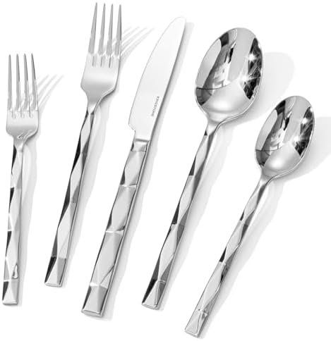 KINGSTONE Silverware Set, Luxury 40 Piece Flatware Set for 8, 18/...