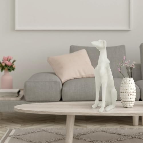 Estatua de Galgo Blanca de 14.5 pulgadas para Decoración miniatura 6