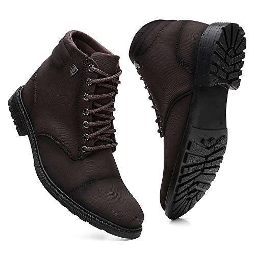Bota Coturno Masculino Casual Conforto Cano Médio + Relógio + Cinto + Carteira - Café/40