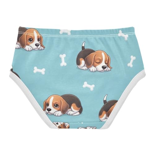 Panties for Girls, Cute Cartoon Dog Bones Toddler Panties, Cotton Girls Underwear, 2T–8 Years2