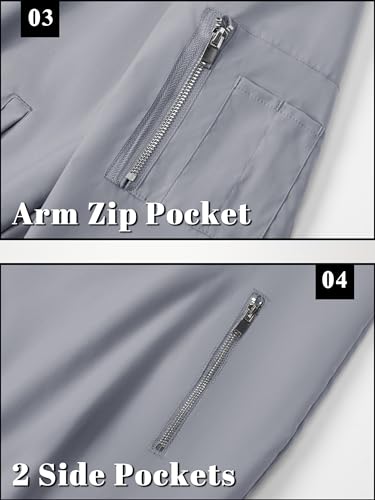 Image of TACVASEN Men's Lightweight Jacket Casual Spring Fall Windbreaker Bomber Zip Up Coat with Pocket