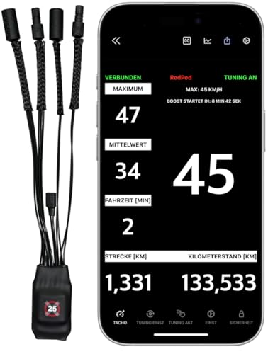RedPed für Bosch Smart System BES3 Gen4 E-Bike Tuning Chip mit App (Nicht Felgen/Ventilmagnet) eBike
