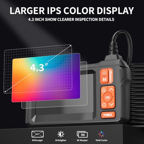 Image of Endoscope Camera with Lights, IP67 Waterproof Endoscope, 1080 HD Borescope, 16.5FT Flexible Borescope, Sewer /Plumbing /Auto Inspection Camera with LED Lights, Gadget Gift for Men