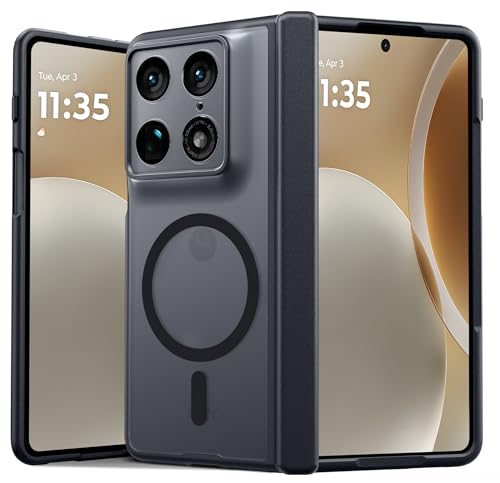 FNTCASE for Motorola Razr Fold Case: [Hinge Protection] Translucent Matte Cases [Compatible with Magsafe] Military Grade Shockproof Protective Phone Cover