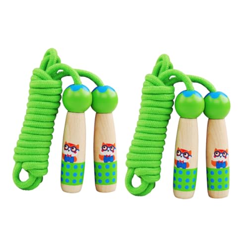 HOLIDYOYO 木製ハンドル付きキッズ用縄跳び 以上可能 綿ロープ スポーツトレーニング 早期教育用器具