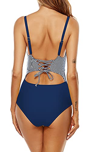 B2prity Maiô feminino frente cruzada maiô inteiro com controle de barriga, N-05, P