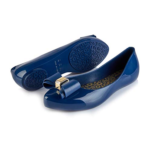 Ballerine Coloko Moonflower chaussure souple bleu marine taille 36 avec nœud doré