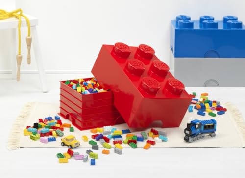 Room Copenhagen Boîte de Rangement LEGO Brique 6 Plots gris moyen, Boîte Empilable avec Couvercle, 8,47 l – Produit LEGO, Rangement Bureau, Chambre, Boîte à Jouets