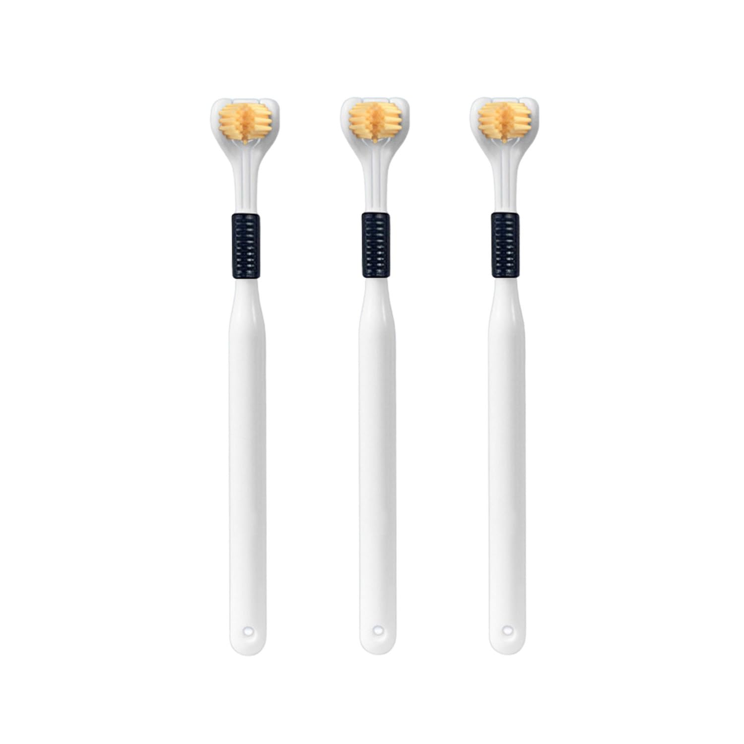 ArknAv Sensory Joy Toothbrush - 3-Sided Toothbrush,Three Sided Soft Hair Tooth Toothbrush,Adult Three-Sided Soft Bristle Toothbrush (White)