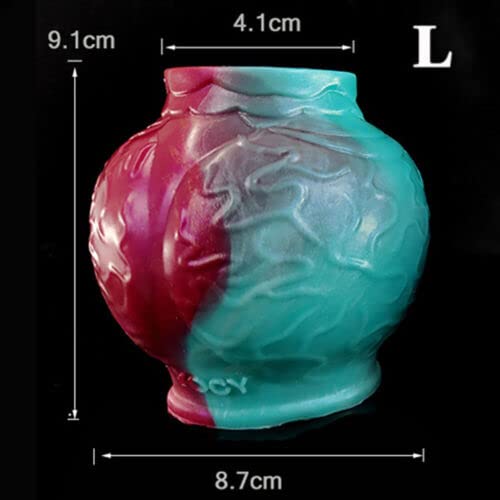 Silicone Large Knot Dildo Cock Ring Penis Sleeve Vaginal Anal Stimulate Ring Toys (M)