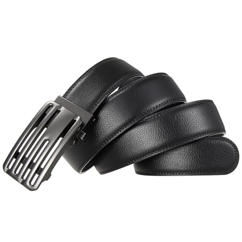 Automatic Buckle Mens Belts Real Leather Luxury Ratchet Casual Waist Strap3