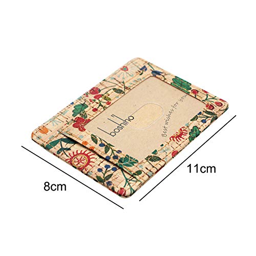boshiho Card Holder Wallet for Men Women Eco Friendly Slim Minimalist Front Pocket Wallet with 7 Cards Slots for Environmentalist, Travel, Daily Use, Gifts (02-Cork B)2
