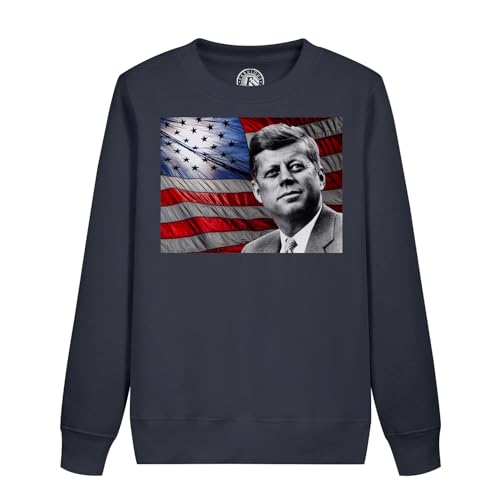 Sweat enfant JFK drapeau américain - Pull confortable idéal pour la cour de récréation