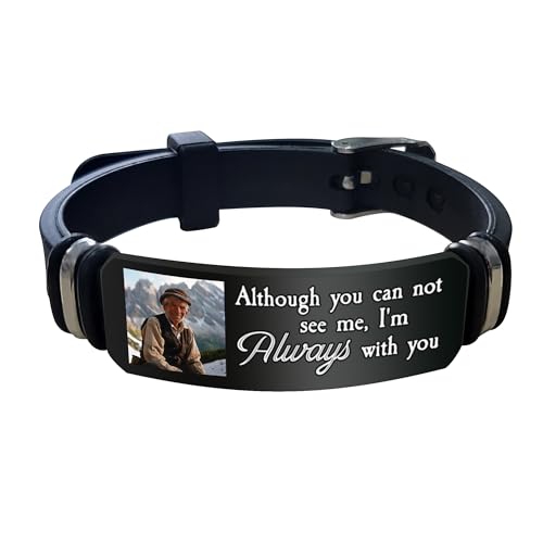 Personalized Photo Memorial Bracelet - Engraved Picture Name & Custom Silicone ID Bracelet