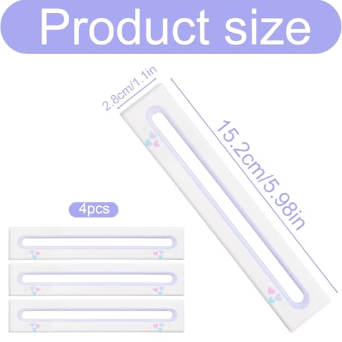 BOXOB 4stk Mahjong-Linienfinder, Mahjong-Regelleser mit Herzmuster Spielerhilfen Lesezubehör (Lila)