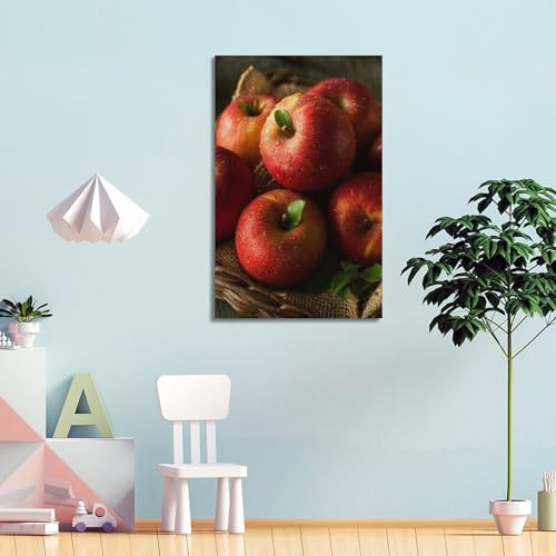 Décoration murale pomme rouge 40x60cm tableau moderne suspendre