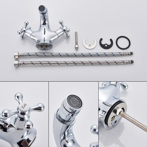 Robinet mitigeur de lavabo rétro en laiton avec bec orientable - 4