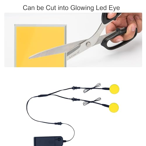 Image of Glowing Eyes Cuttable EL Panel Electroluminescent Light Sheet Decorations Lamp Sheet with Battery Inverter (Light Yellow)