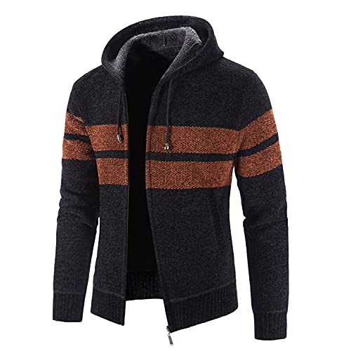 Chaqueta de invierno tipo sudadera para hombre con capucha abrigada 3