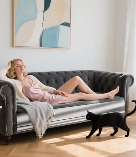 Zaxiva Kratzschutz Sofa Katze, 5m x 30cm Kratzfolie Katzen Selbstklebend, Transparente Anti Kratz Folie für Katzen, Kratzschutz für Hundetüren, Sofaschutz Katze, kratzschutz Wand und Tür