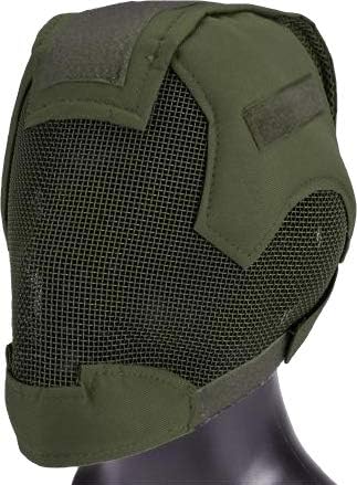 Evike Airsoft - Matrix Striker Headpro Full Face Carbon Steel Mesh Face Pro (Color: OD Green)