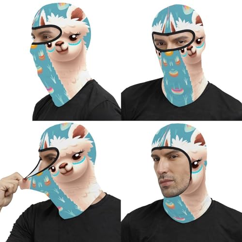Pasamontaña térmico para hombre y mujer con estampado de alpaca, máscara facial para esquí, motocicleta y clima frío miniatura 5