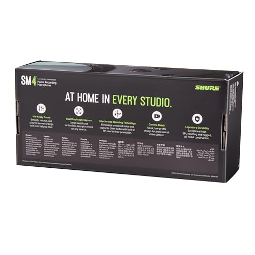 Shure SM4-K Studio Condenser Microphone – XLR Mic for Home Studio Recording, Vocals & Instruments with Mix-Ready Sound & All-Metal Construction, Black - image 8