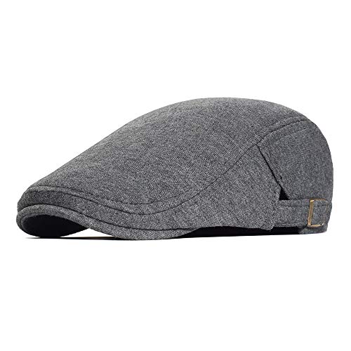 PUZAMA Cotton Newsboy Cap Men Women Vintage Beret Flat Cap Soft Gatsby Ivy Golf Cabbie Hat Driving Hunting Cap (Dark Grey) PUZAMA Cotton Newsboy Cap Men Women Vintage Beret Flat Cap Soft Gatsby Ivy Golf Cabbie Hat Driving Hunting Cap (Dark Grey)