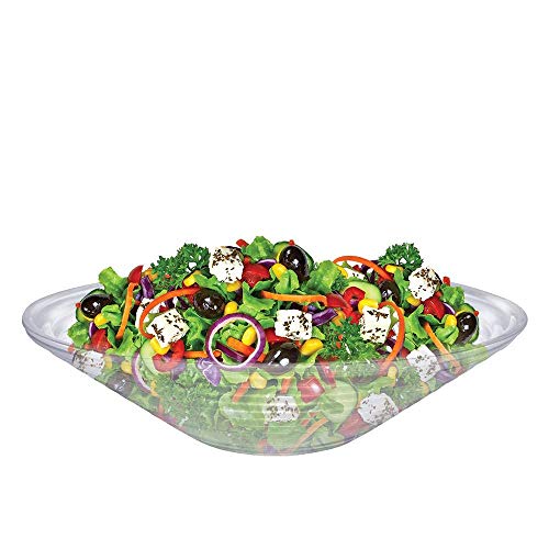 Saladeira de Vidro Redonda 28cm Ruvolo Fruteira de Mesa Gourmet Reta