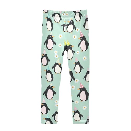Penguins Girls' Leggings Toddler Doodles Daisy Kids Yoga Pants Dance Active Tights 4T