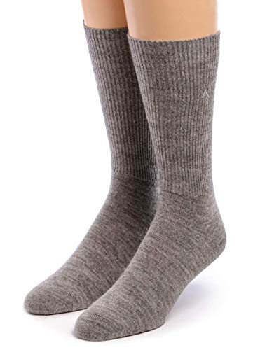 Warrior Alpaca Socks - Premium Baby Alpaca Wool Dress Socks For Men and Women(Smoke Large)