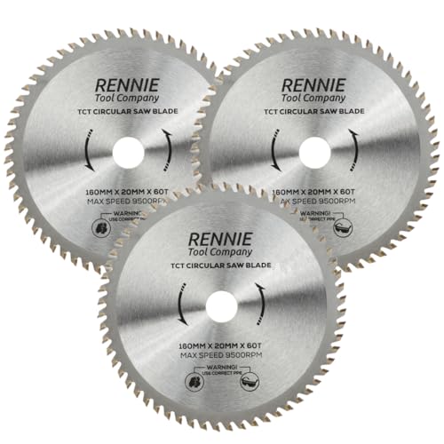 Image of Rennie Tool 160mm x 20mm Bore x 60T TCT Circular Saw Blades (3 Pack)