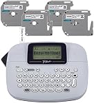 Brother PT-M95 P-Touch Monochrome Label Maker Bundle (4 Label Tapes Included),White