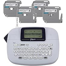 Brother PT-M95 P-Touch Monochrome Label Maker Bundle 4 Label Tapes Included,White