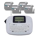 Brother PT-M95 P-Touch Monochrome Label Maker Bundle (4 Label Tapes Included),White