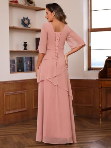 Women's Mother of The Bride Dresses 2025 for Wedding Chiffon A Line Formal Evening Dress PU1944
