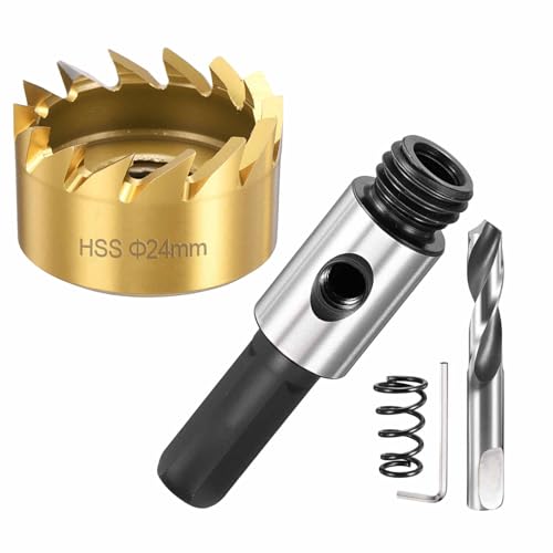 DTGN 61/64" Hole Saw 24mm M2 High Speed Steel Hole Cutter Gold